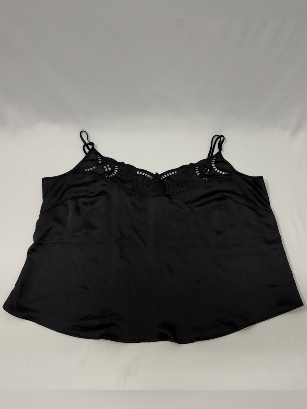 H&M Black Satin Camisole with Slim Straps